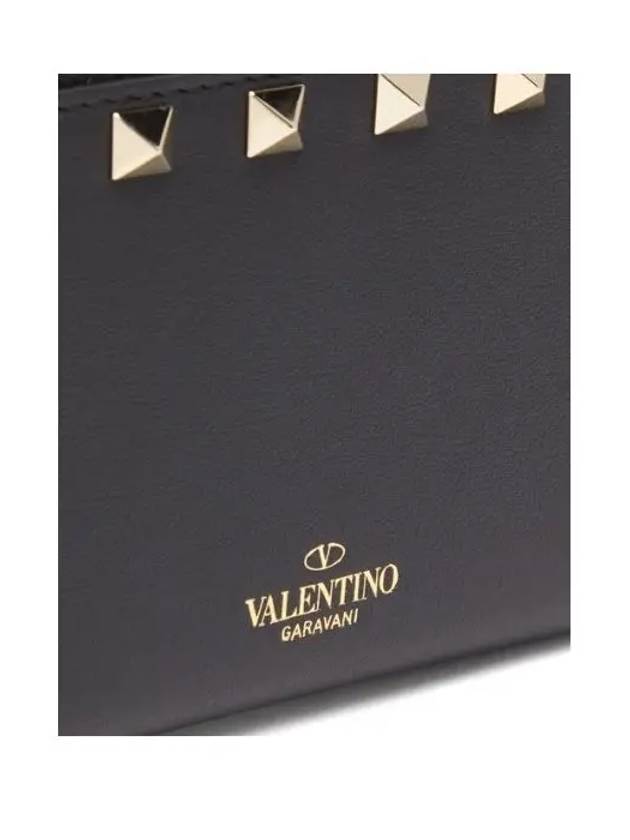 Logo Rockstud Coin Card Wallet Black - VALENTINO - BALAAN 5