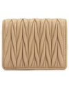 Matelasse Leather Half Wallet Beige - MIU MIU - BALAAN 3