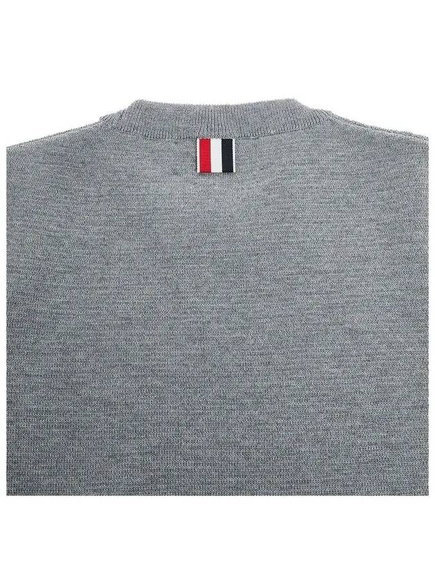 4-Bar Milano Stitch Crew Neck Knit Top Light Grey - THOM BROWNE - BALAAN 5