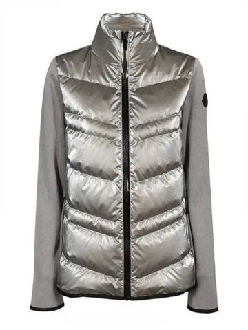 Black arm logo patch padding mix metallic silver gray women s jacket 233536 - MONCLER - BALAAN 1