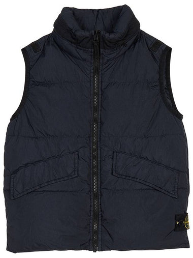 Kids Crinkle Reps Recycled Nylon Down Vest Navy - STONE ISLAND - BALAAN 1