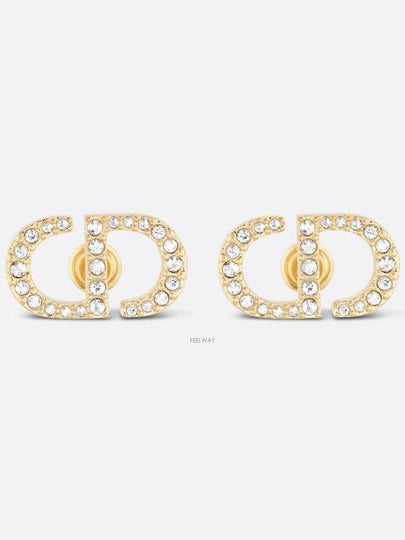 Petit CD Stud Crystal Earrings Gold - DIOR - BALAAN 2