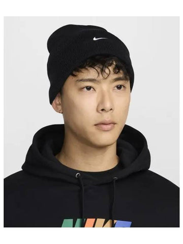 Peak Swoosh Beanie Black White HF0187 010 - NIKE - BALAAN 1