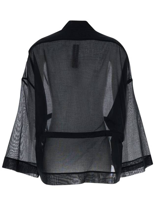 Black Sail Semi-Sheer Bomber Jacket In Black Cotton Woman - RICK OWENS - BALAAN 2