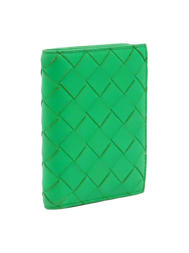 Paraket Green Lambskin Intrecciato Weaving Small Folder Cassette Bicycle Wallet - BOTTEGA VENETA - BALAAN 3