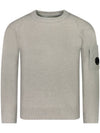 Lambswool GRS Crew Neck Knit Top Off White Melange - CP COMPANY - BALAAN 2