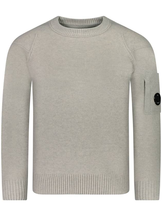 Lambswool GRS Crew Neck Knit Top Off White Melange - CP COMPANY - BALAAN 2