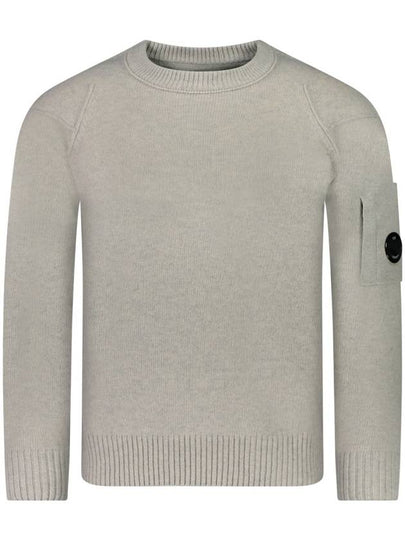 Lambswool GRS Crew Neck Knit Top Off White Melange - CP COMPANY - BALAAN 2