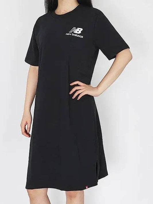 Women's Essential Short Sleeve Short Dress Black - NEW BALANCE - BALAAN 2
