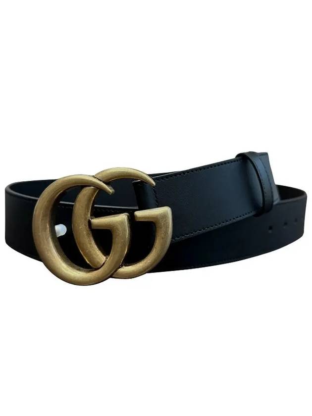 GG Marmont Buckle Leather Belt Black - GUCCI - BALAAN 5