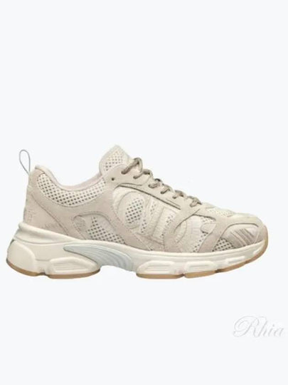 Chrono Mesh Suede Calfskin Low Top Sneakers Beige - DIOR - BALAAN 2