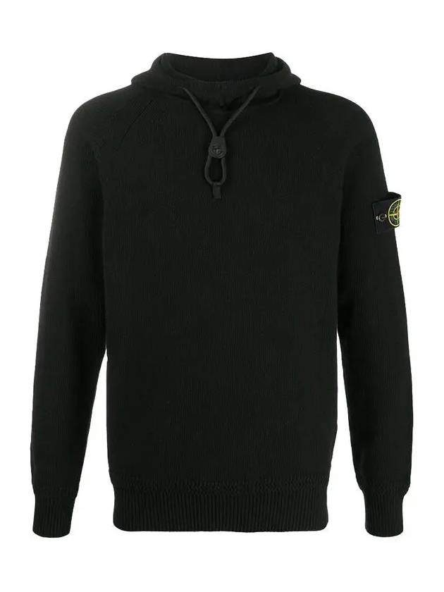 Waffen Hooded Knit Top Black - STONE ISLAND - BALAAN 3