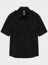 Pre order delivery July 3 Pintuck Officer Half Shirt Black - NOIRER - BALAAN 3