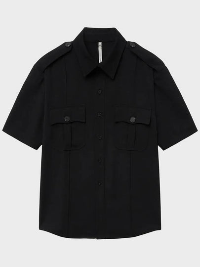 Pre order delivery July 3 Pintuck Officer Half Shirt Black - NOIRER - BALAAN 2