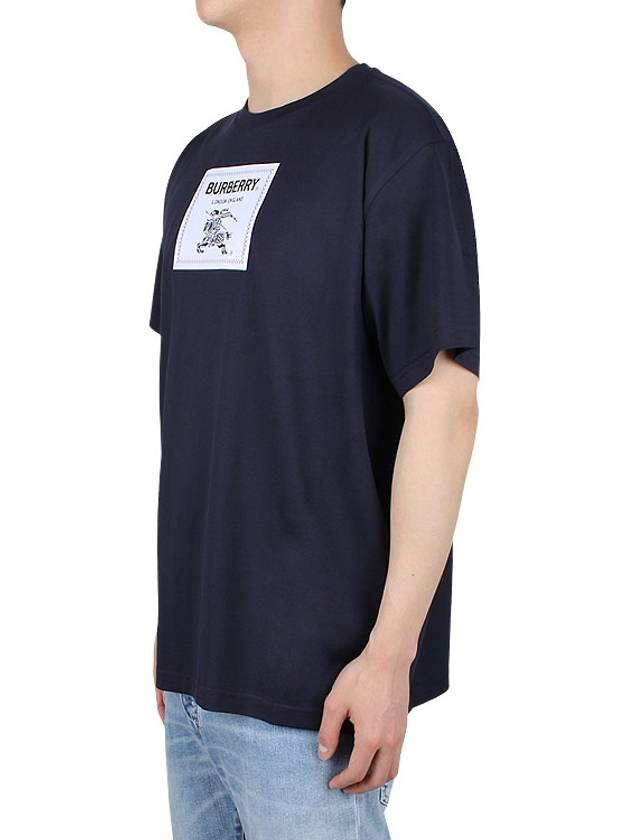 Men's Prorsum Label Cotton Short Sleeve T-Shirt Smoke Navy - BURBERRY - BALAAN 4