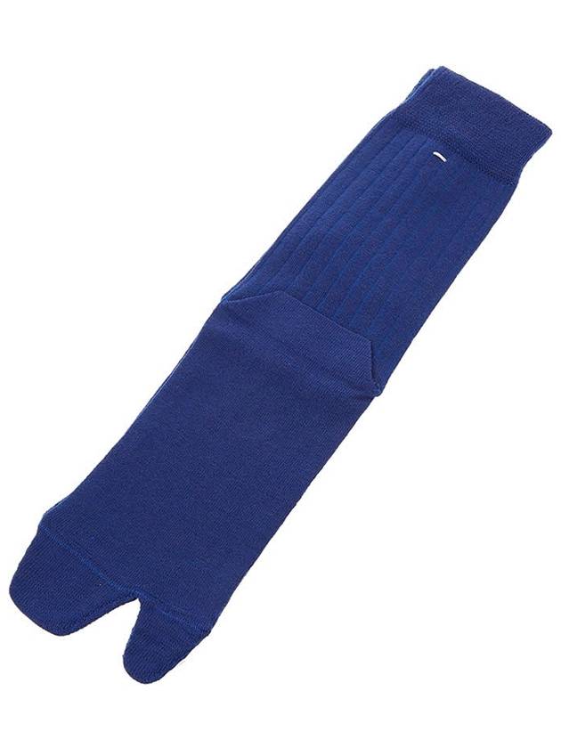 Tabi Ribbed Wool Blend Socks Blue - MAISON MARGIELA - BALAAN 9