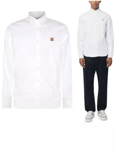 Oxford Institutional Foxhead Patch Button Down Classic Shirt White - MAISON KITSUNE - BALAAN 2