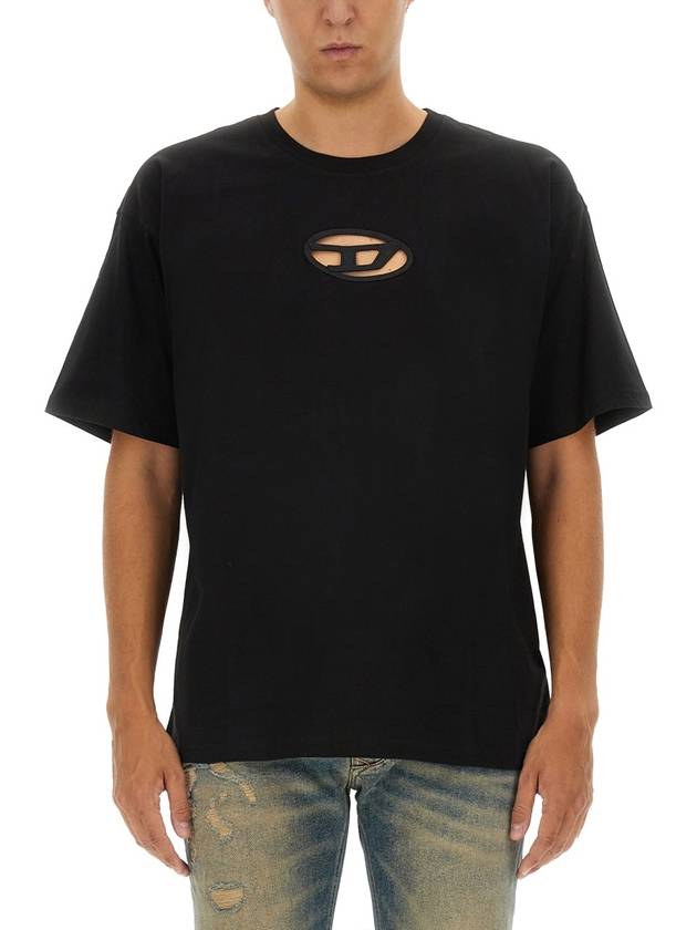 T Boxt OD Logo Cutout Short Sleeve T-Shirt Black - DIESEL - BALAAN 2