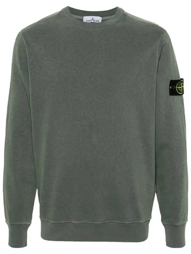 Logo Patch Crew Neck Sweatshirt Musk - STONE ISLAND - BALAAN 3