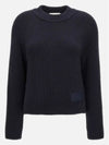 Logo Patch Wool Knit Top Night Blue - AMI - BALAAN 4