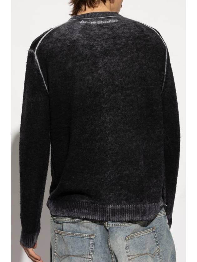 Print Crew Neck Knit Top Black - ACNE STUDIOS - BALAAN 4