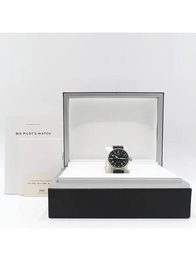 IW500912 Big Pilot Watch Black Plate Steel Case Automatic 46MM Leather Band Men s - IWC - BALAAN 6