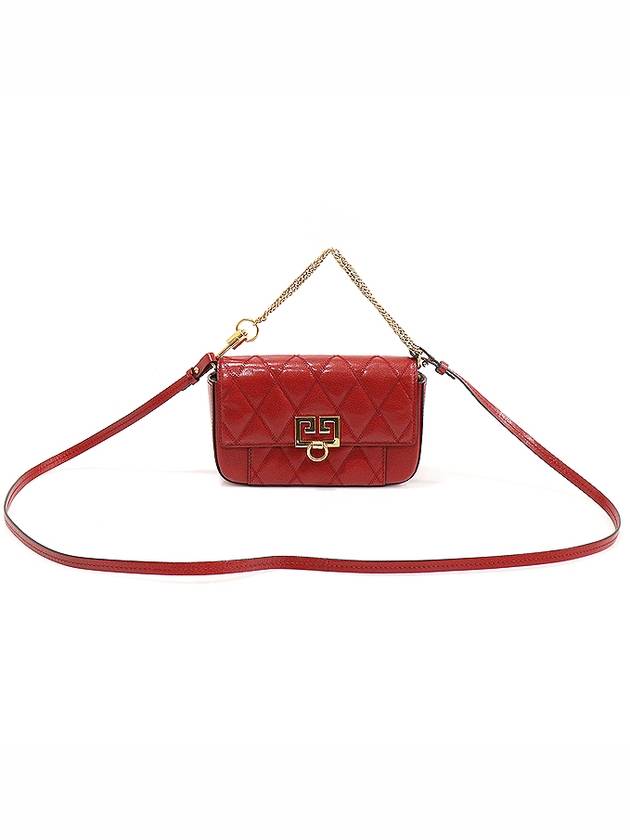 BB604DB08Z Red Goat Skin Quilted Mini Pocket Cross Bag 2WAY - GIVENCHY - BALAAN 1