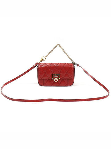 BB604DB08Z Red Goat Skin Quilted Mini Pocket Cross Bag 2WAY - GIVENCHY - BALAAN 1