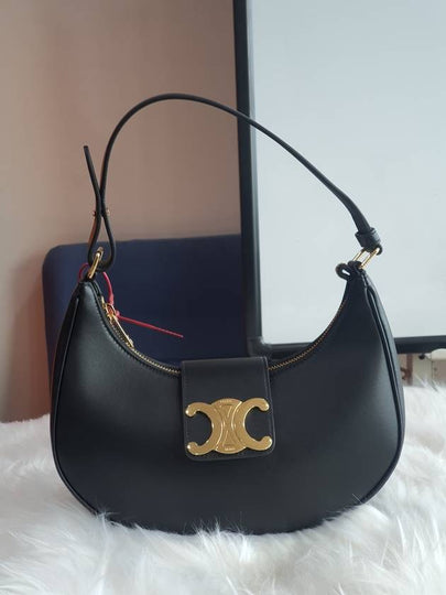 Ava Triomphe Smooth Calfskin Shoulder Bag Black - CELINE - BALAAN 2