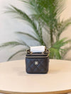 Classic Small Chain Grained Calfskin Gold Metal Cosmetic Case Mini Bag Black - CHANEL - BALAAN 3