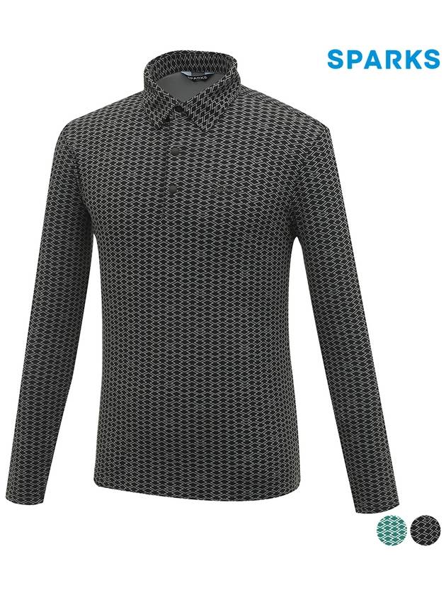 Men s pattern button point long sleeved collar t shirt SO3MTS002 - SPARKS - BALAAN 2