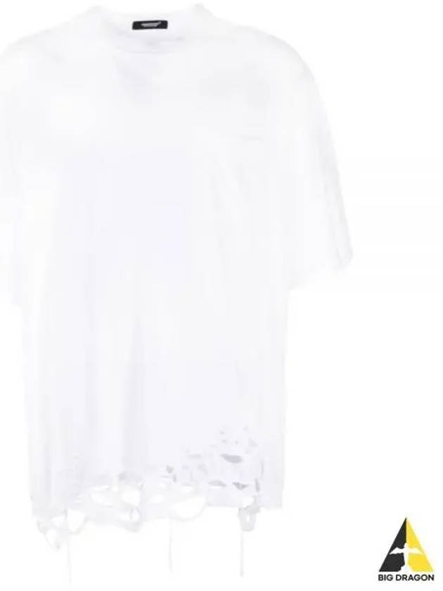 UC2C4802 white destroy short sleeve t shirt - UNDERCOVER - BALAAN 1