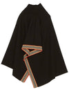 Kids Icon Stripe Trim Cape Coat Black - BURBERRY - BALAAN 4