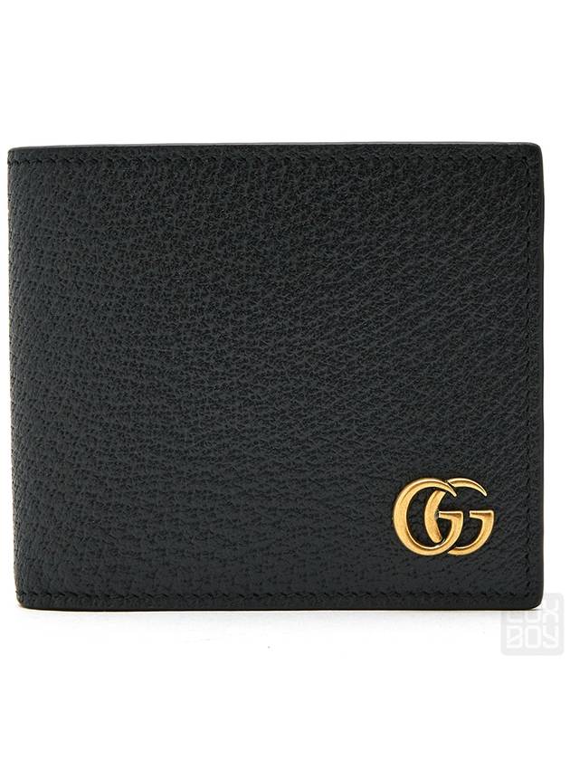 GG Marmont Leather Bi Fold Wallet Black Gold - GUCCI - BALAAN 2