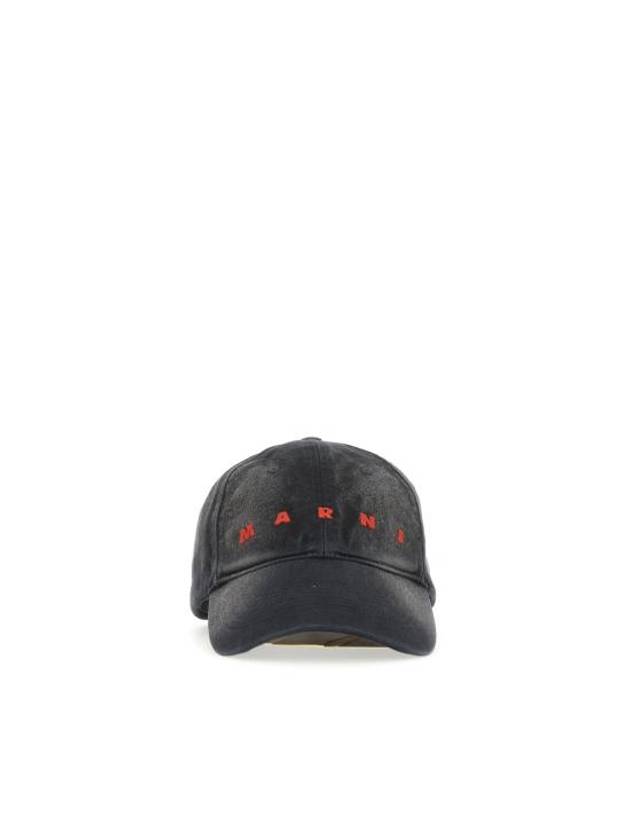 Embroidered Logo Denim Ball Cap Black - MARNI - BALAAN 3