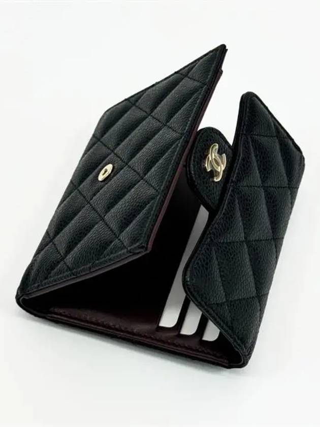 Small Classic Flap Wallet Grained Calfskin & Gold Black - CHANEL - BALAAN 4