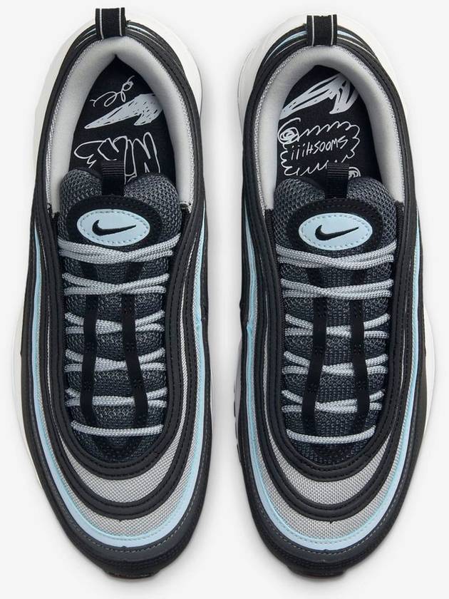 Air Max 97 Low Top Sneakers Black Iron Grey Blue Tint - NIKE - BALAAN 5