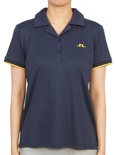 Women's Solange Short Sleeve Polo Shirt Navy - J.LINDEBERG - BALAAN 2