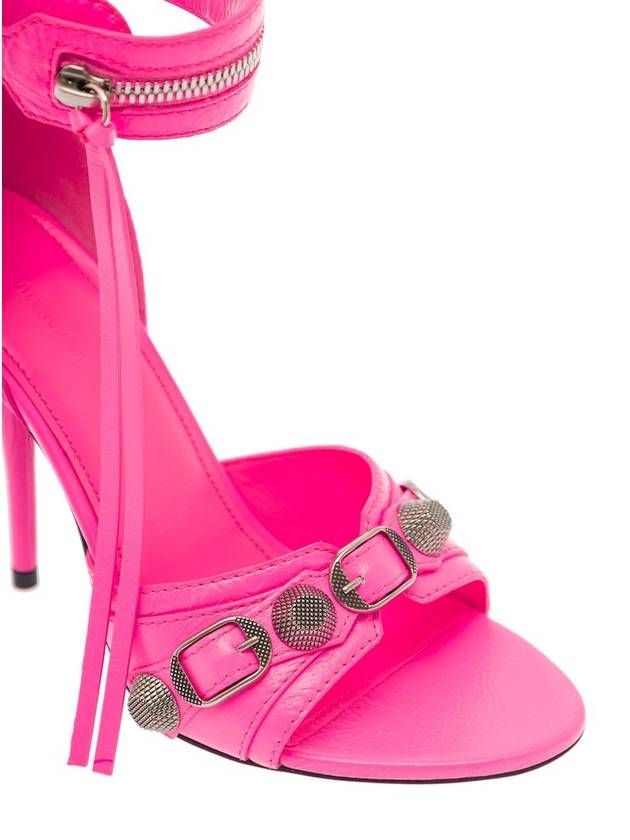 CAGOLE Metal Detail Leather Sandal Heels Pink - BALENCIAGA - BALAAN 6