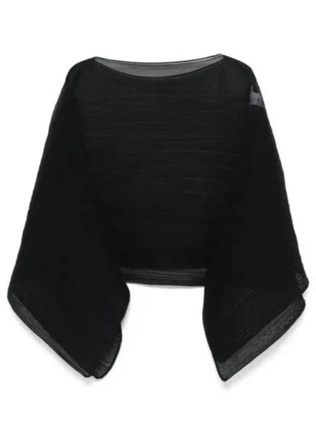 Pleated See-Through Cape Black - ISSEY MIYAKE - BALAAN 2