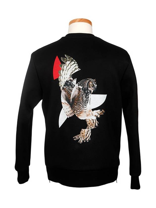 Neoprene Eagle Print Sweatshirt Black - NEIL BARRETT - BALAAN 4