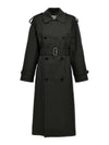 Long Gabardine Trench Coat Black - BURBERRY - BALAAN 3