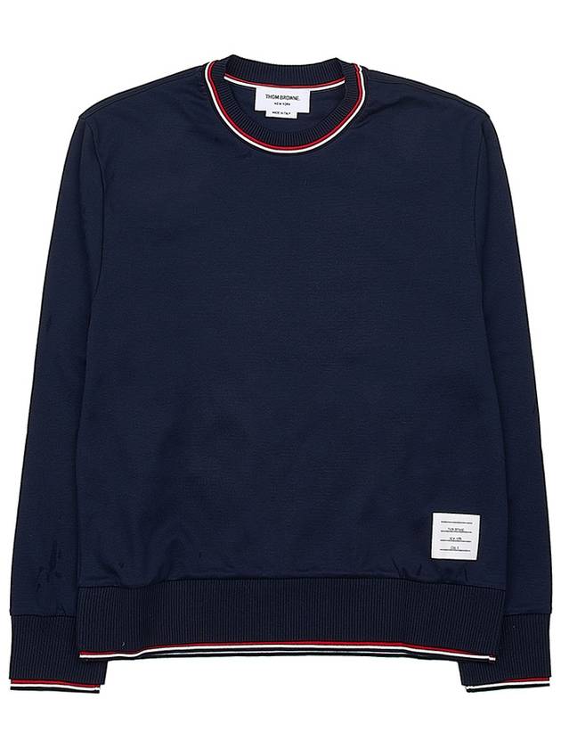 Logo Tab RWB Stripe Trimming Knit Top Navy - THOM BROWNE - BALAAN 10