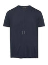 Cotton Crew Neck Short Sleeve T-Shirt Navy - TOM FORD - BALAAN 2