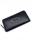 Garnet D Logo Leather Zipper Long Wallet Black - DIESEL - BALAAN 2