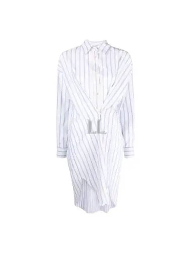 Seen Striped Cotton Shirt Midi Dress Blue Ecru - ISABEL MARANT - BALAAN 2