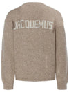 Le Pull Logo Crew Neck Alpaca Wool Knit Top Beige - JACQUEMUS - BALAAN 3