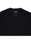 Logo Jacquard Cotton Short Sleeve T-Shirt Black - EMPORIO ARMANI - BALAAN.