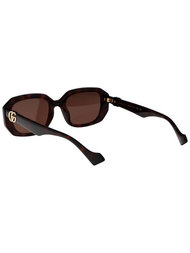 Eyewear Double G Geometric Frame Sunglasses Brown - GUCCI - BALAAN 5