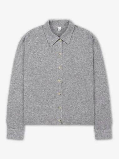 Raglan sleeve cashmere shirt gray melange 243WRT0347YA0016074 - TOTEME - BALAAN 1